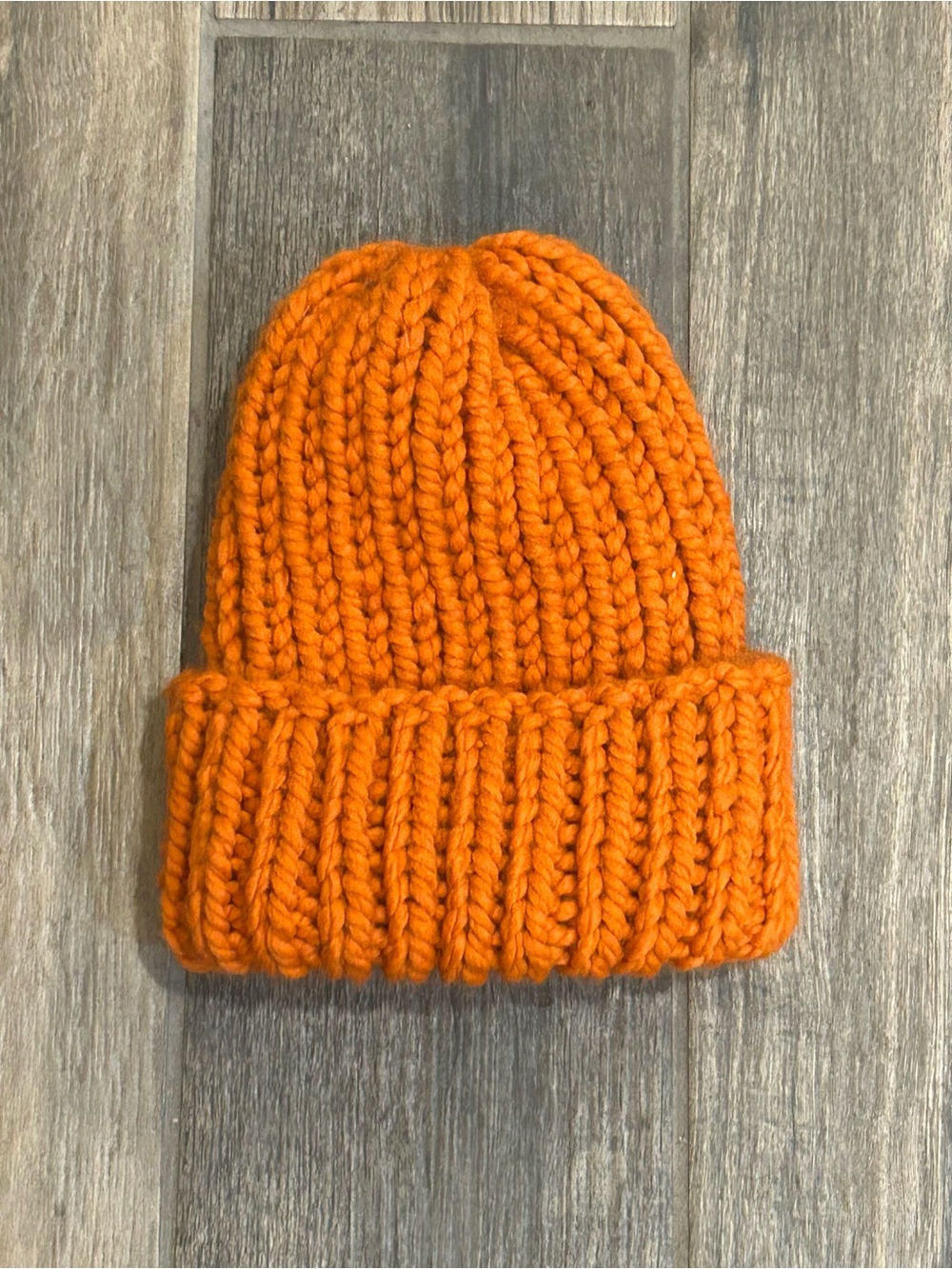 Handmade Unisex Cozy Pumpkin/Halloween/Fall Knit Wool Chunky Cuff Beanie 12” NEW